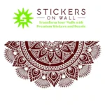 Mandala Semi Wall Stickers Burgundy | Stickers on Wall