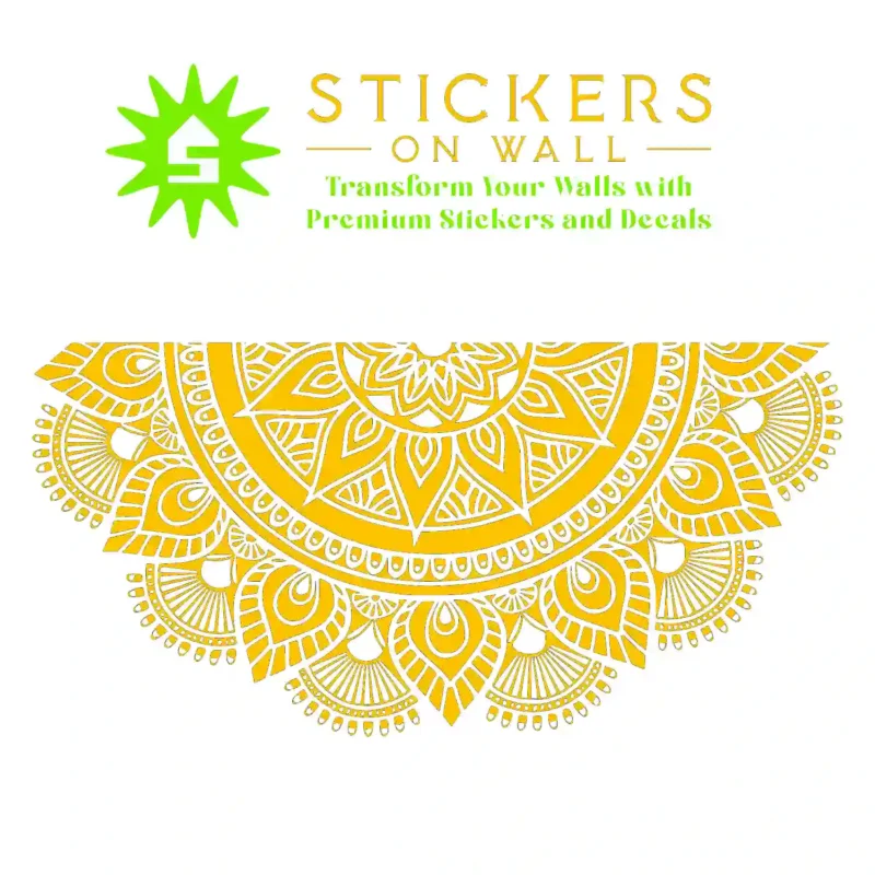 Mandala Semi Wall Stickers Golden Yellow | Stickers on Wall