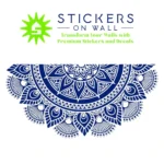 Mandala Semi Wall Stickers Medium Blue | Stickers on Wall