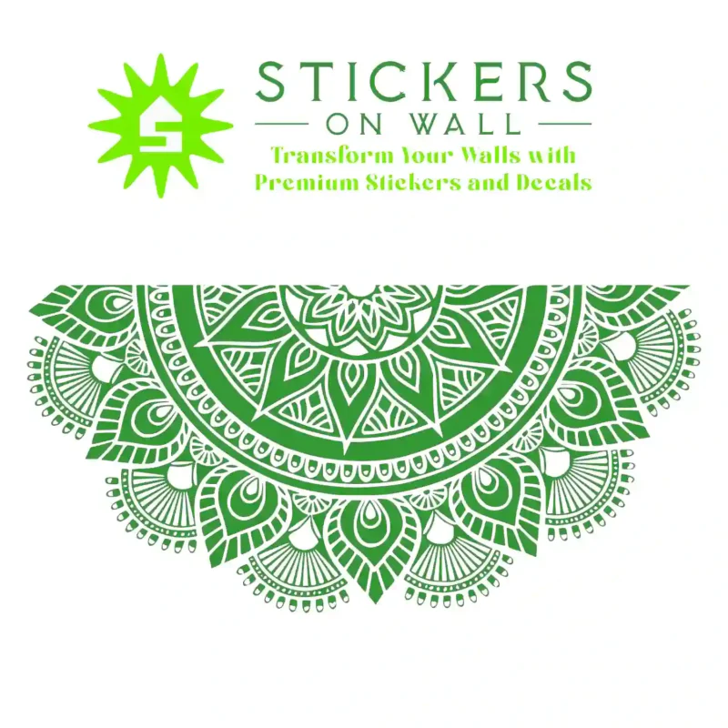 Mandala Semi Wall Stickers Mid Green | Stickers on Wall