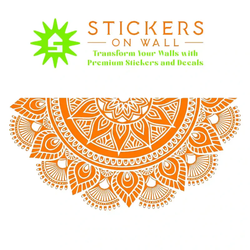Mandala Semi Wall Stickers Orange | Stickers on Wall