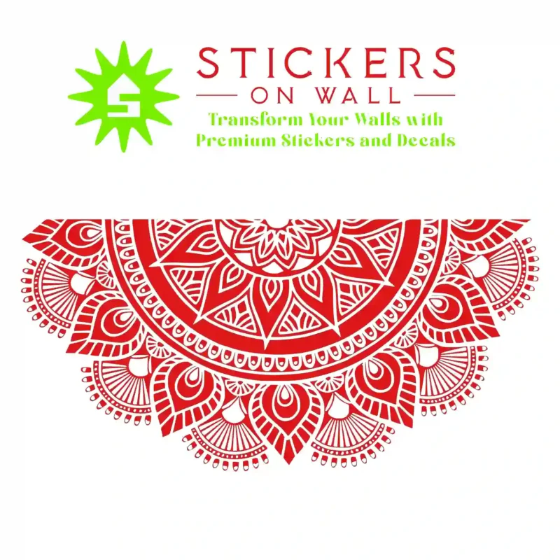 Mandala Semi Wall Stickers Red | Stickers on Wall