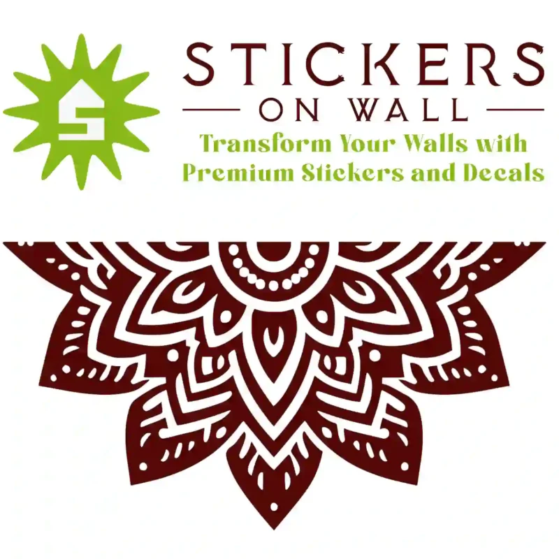 Chevron Mandala Wall Sticker Burgundy | Stickers on Wall