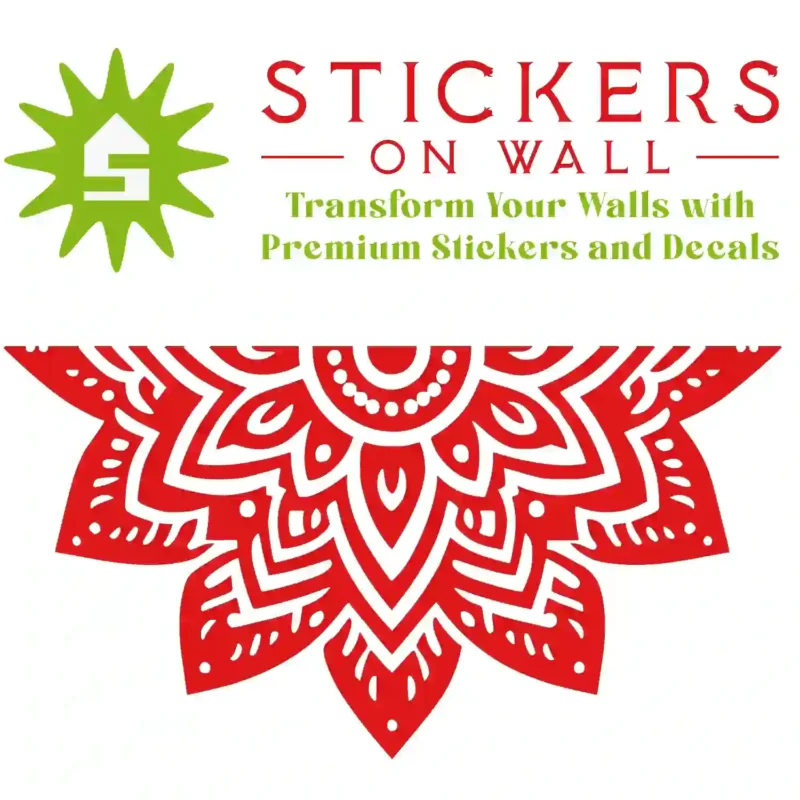 Chevron Mandala Wall Sticker Red | Stickers on Wall
