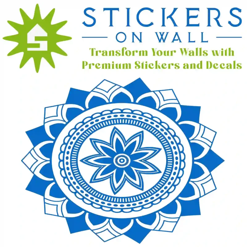 Crest Mandala Wall Sticker Azure Blue | Stickers on Wall