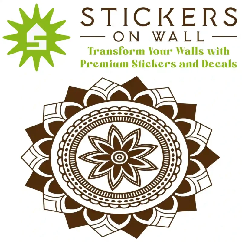 Crest Mandala Wall Sticker Brown | Stickers on Wall