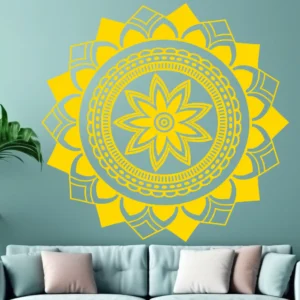 Crest Mandala Wall Sticker Golden