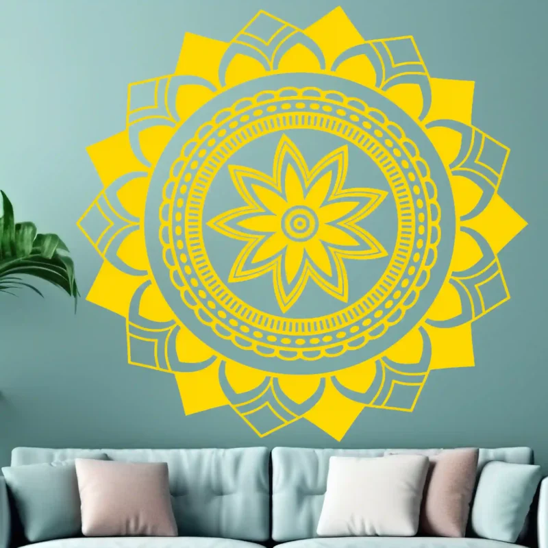 Crest Mandala Wall Sticker Golden | Stickers on Wall