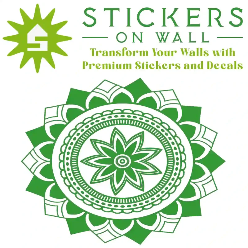 Crest Mandala Wall Sticker Mid Green | Stickers on Wall