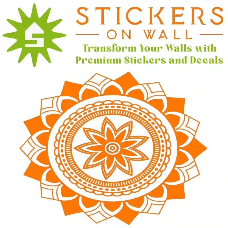 Crest Mandala Wall Sticker Orange | Stickers on Wall