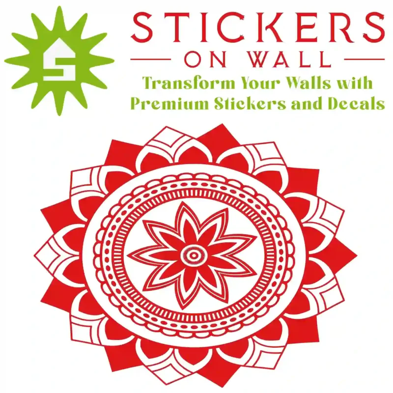 Crest Mandala Wall Sticker Red | Stickers on Wall