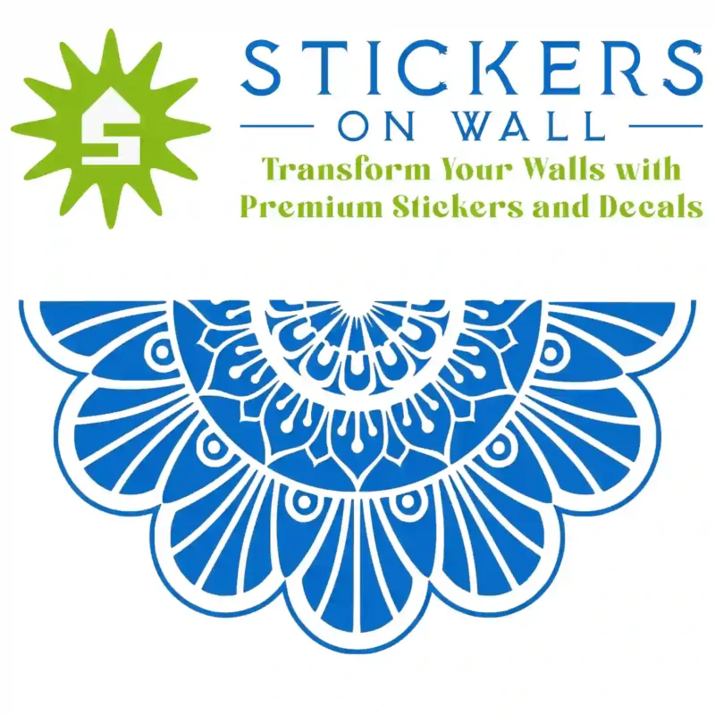 Fan Mandala Wall Sticker Azure Blue | Stickers on Wall