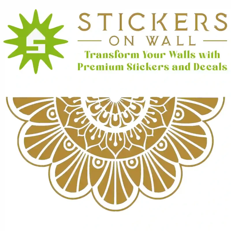 Fan Mandala Wall Sticker Gold | Stickers on Wall