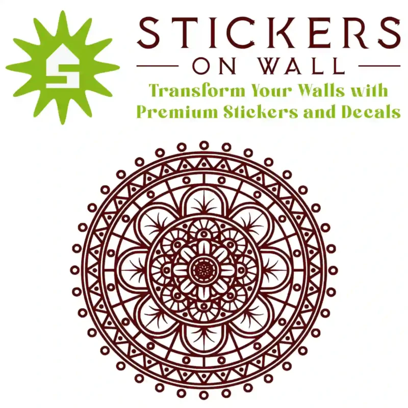 Geo Mandala Wall Stickers Burgundy | Stickers on Wall