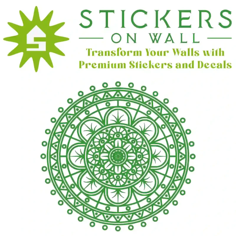 Geo Mandala Wall Stickers Mid Green | Stickers on Wall