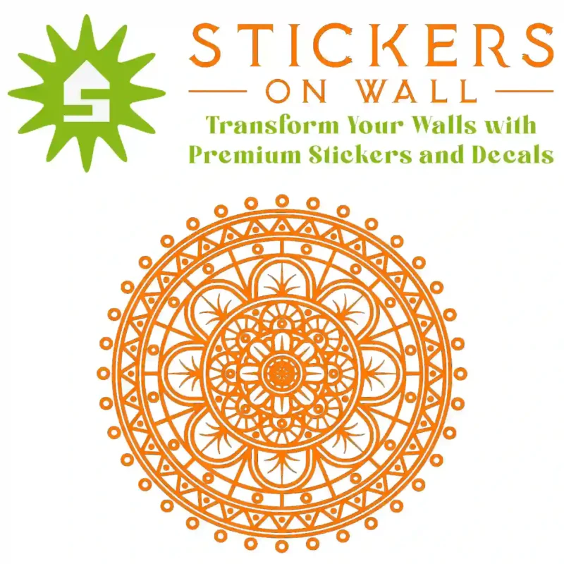 Geo Mandala Wall Stickers Orange | Stickers on Wall