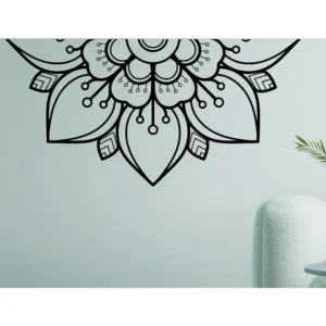 Mandala Corner Wall Stickers Dark Black