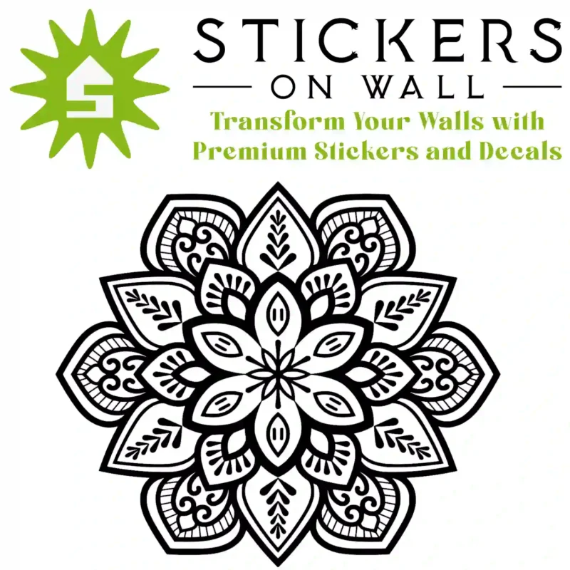 Ornate Mandala Wall Sticker Black | Stickers on Wall