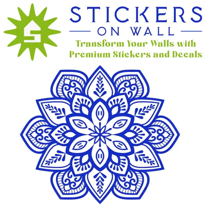 Ornate Mandala Wall Sticker Brilliant Blue | Stickers on Wall