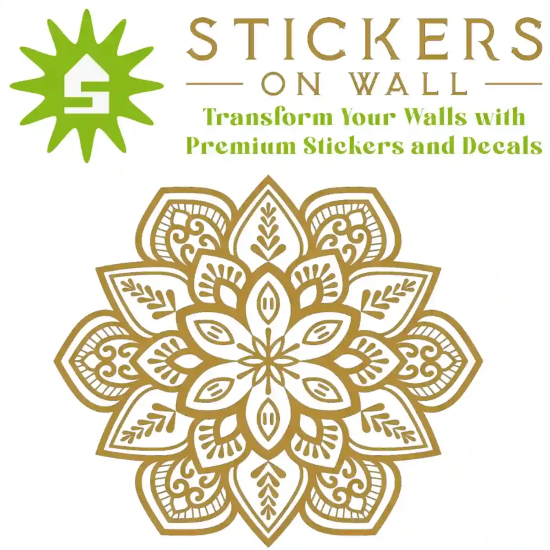Ornate Mandala Wall Sticker Gold | Stickers on Wall