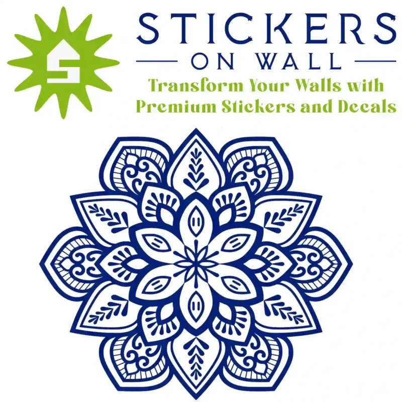 Ornate Mandala Wall Sticker Medium Blue | Stickers on Wall