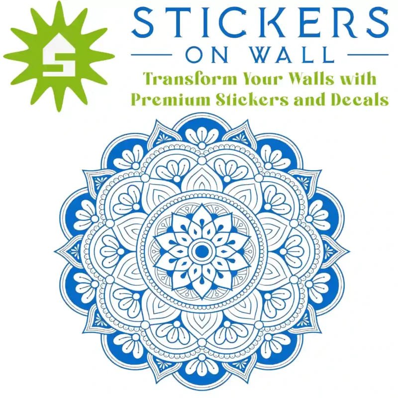 Round Mandala Wall Sticker Azure Blue | Stickers on Wall