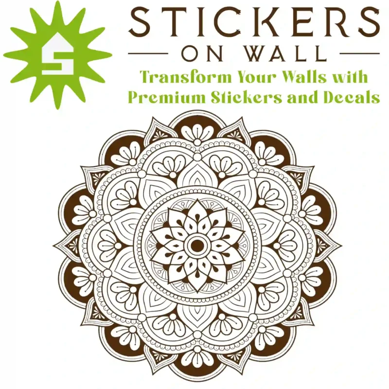 Round Mandala Wall Sticker Brown | Stickers on Wall