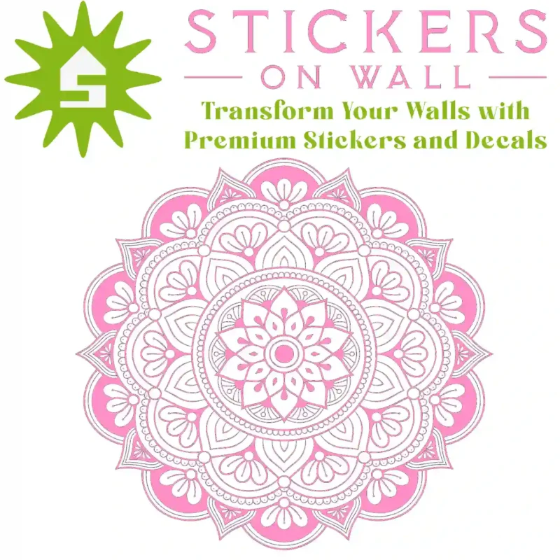 Round Mandala Wall Sticker Bubblegum | Stickers on Wall