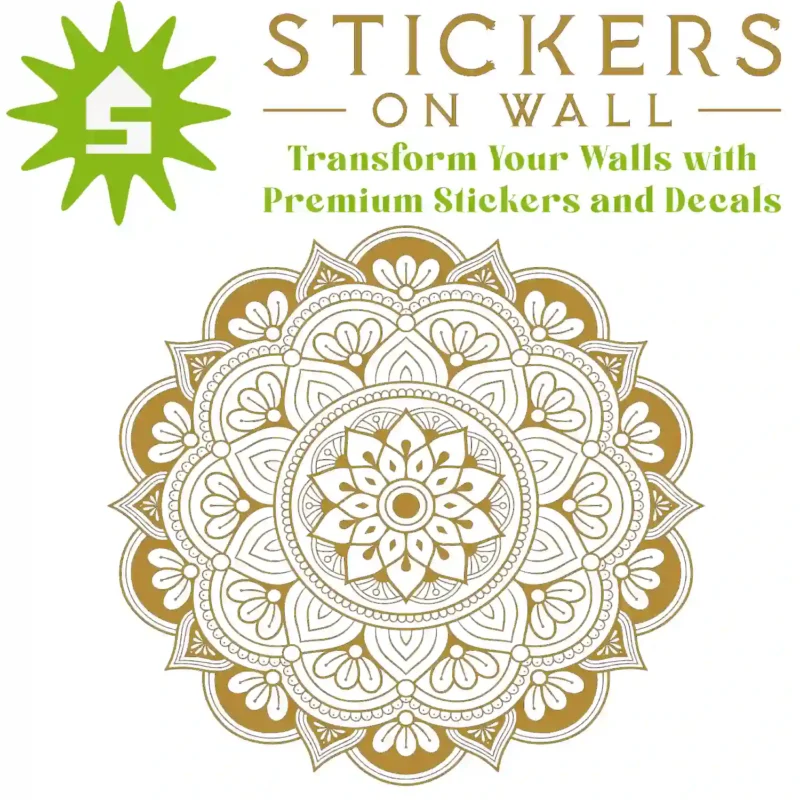 Round Mandala Wall Sticker Gold | Stickers on Wall