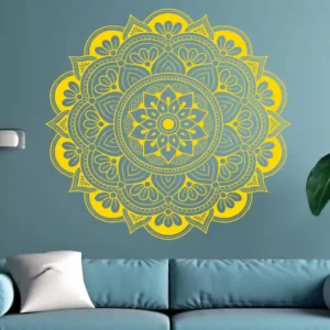 Round Mandala Wall Sticker Golden