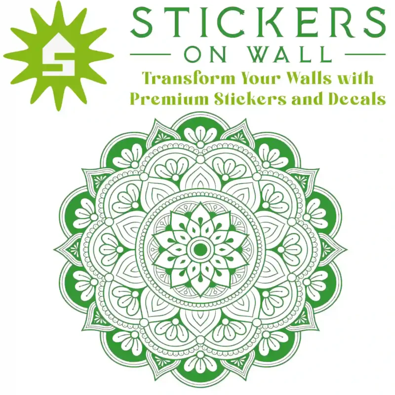 Round Mandala Wall Sticker Mid Green | Stickers on Wall