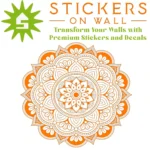 Round Mandala Wall Sticker Orange | Stickers on Wall