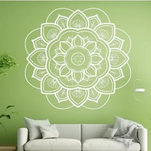 Scallop Mandala Wall Sticker White