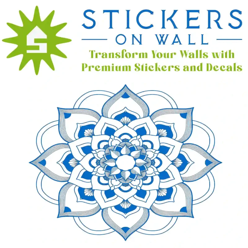 Striped Mandala Wall Sticker Azure Blue | Stickers on Wall