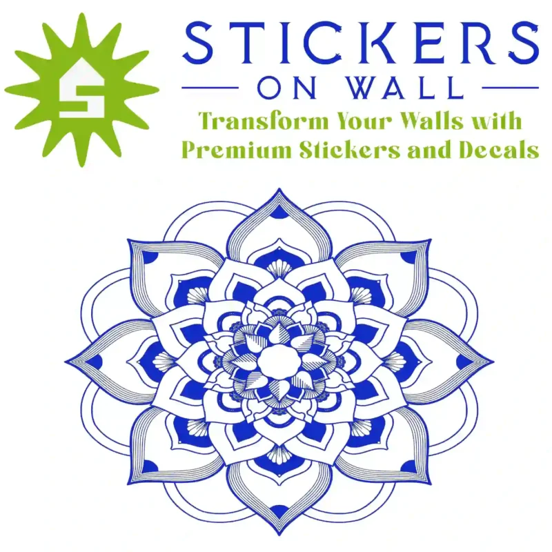 Striped Mandala Wall Sticker Brilliant Blue | Stickers on Wall