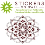 Striped Mandala Wall Sticker Burgundy | Stickers on Wall