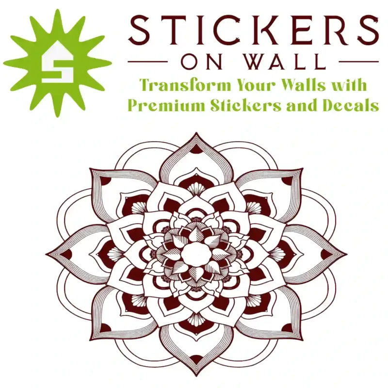Striped Mandala Wall Sticker Burgundy | Stickers on Wall