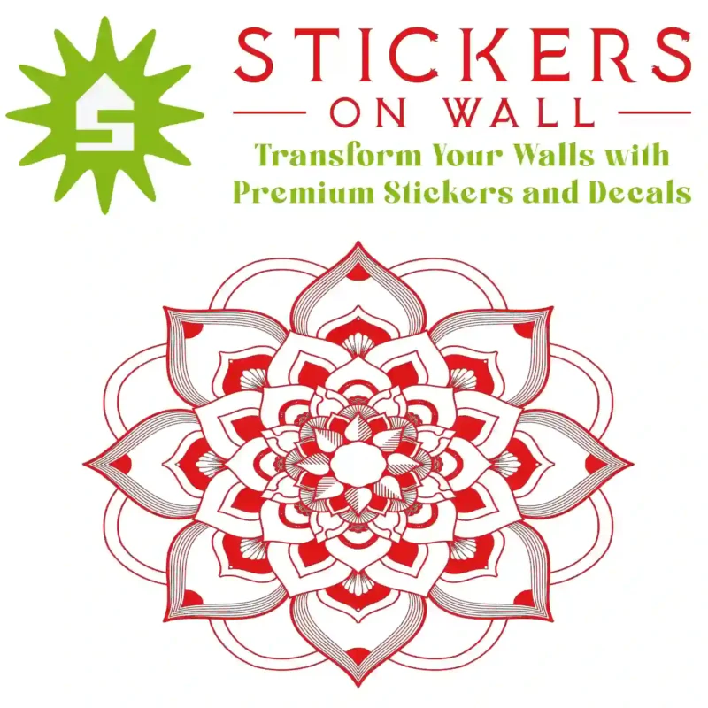 Striped Mandala Wall Sticker Red | Stickers on Wall