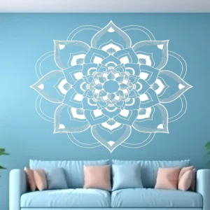 Striped Mandala Wall Sticker White