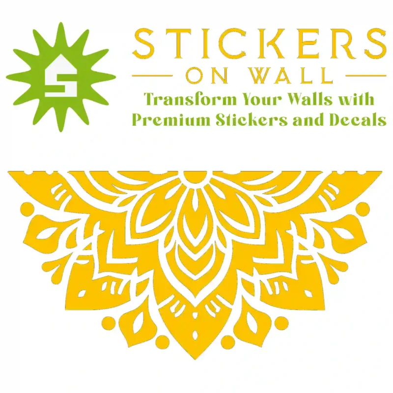 Apex Mandala Wall Sticker Golden Yellow | Stickers on Wall