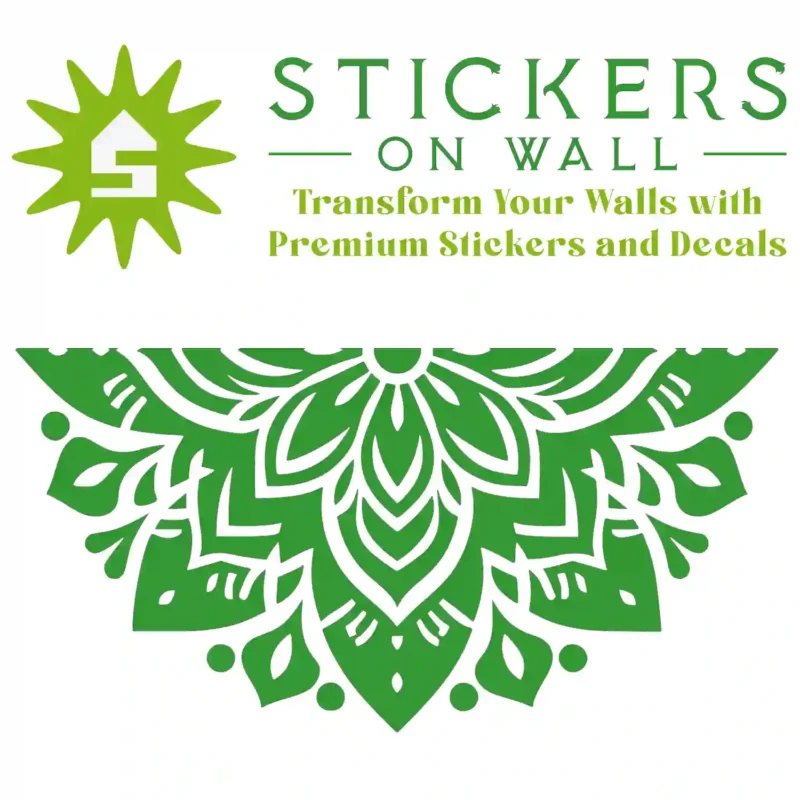 Apex Mandala Wall Sticker Mid Green | Stickers on Wall