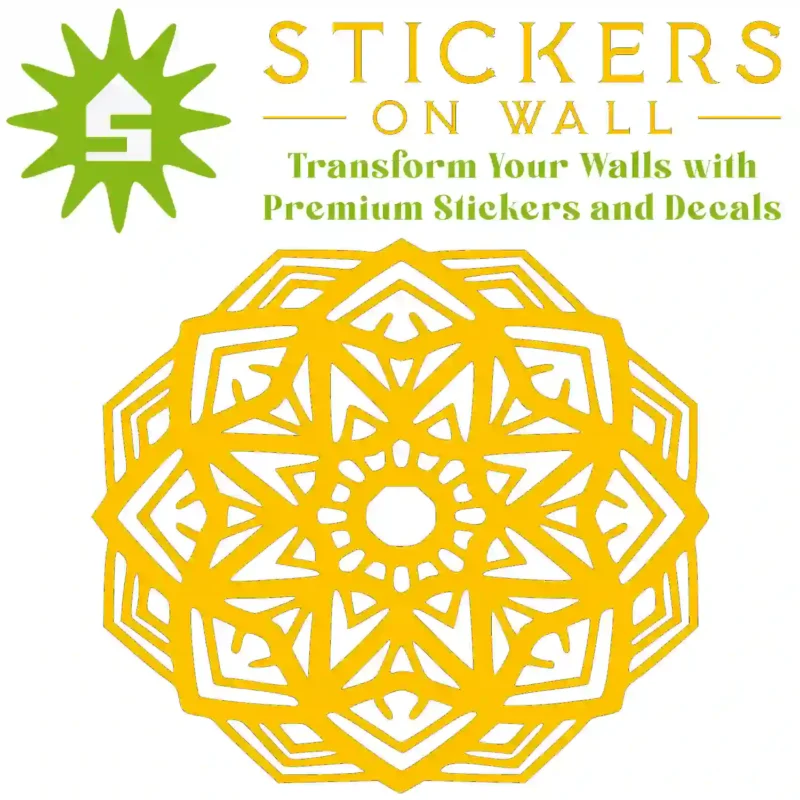 Facet Mandala Wall Sticker Golden Yellow | Stickers on Wall