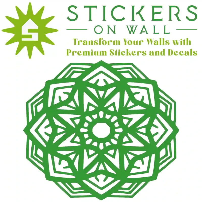 Facet Mandala Wall Sticker Mid Green | Stickers on Wall