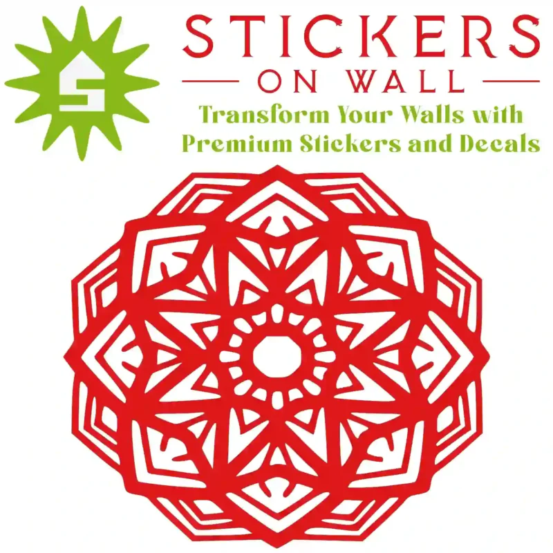Facet Mandala Wall Sticker Red | Stickers on Wall