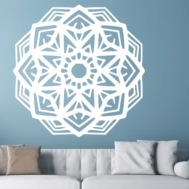 Facet Mandala Wall Sticker White | Stickers on Wall
