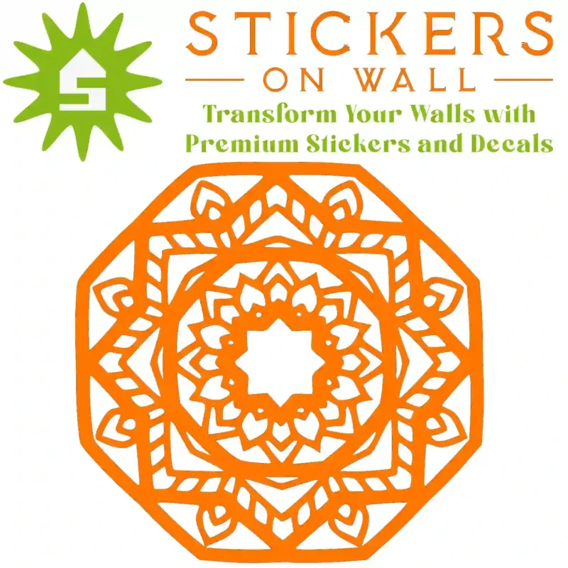 Knot Mandala Wall Sticker Orange | Stickers on Wall