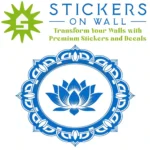 Lotus Emblem Wall Sticker Azure Blue | Stickers on Wall