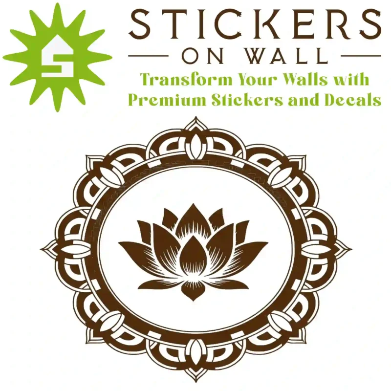 Lotus Emblem Wall Sticker Brown | Stickers on Wall