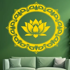 Lotus Emblem Wall Sticker Golden