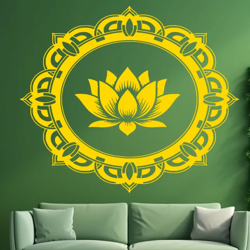 Lotus Emblem Wall Sticker Golden | Stickers on Wall